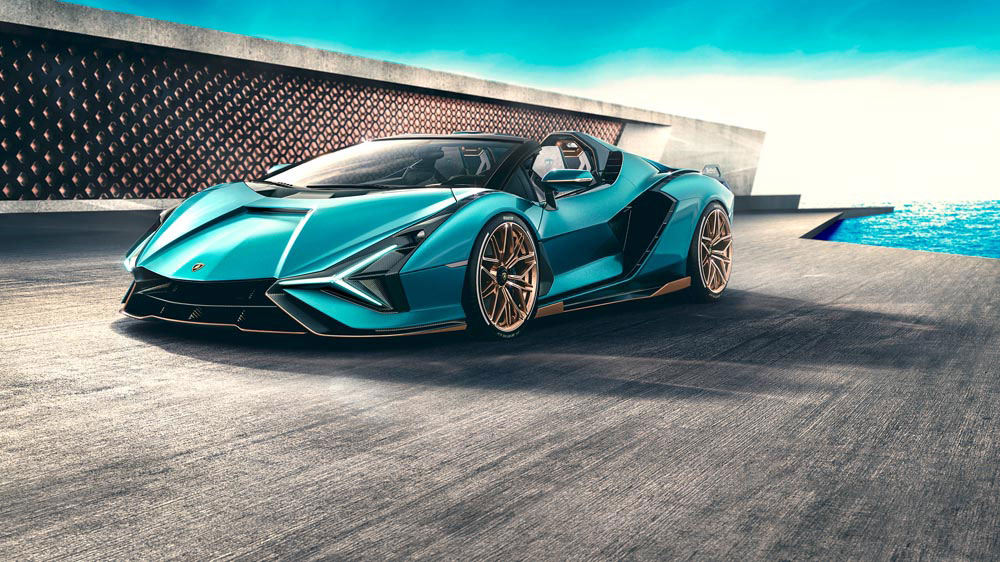 Lamborghini Sián Roadster tres cuartos delantera